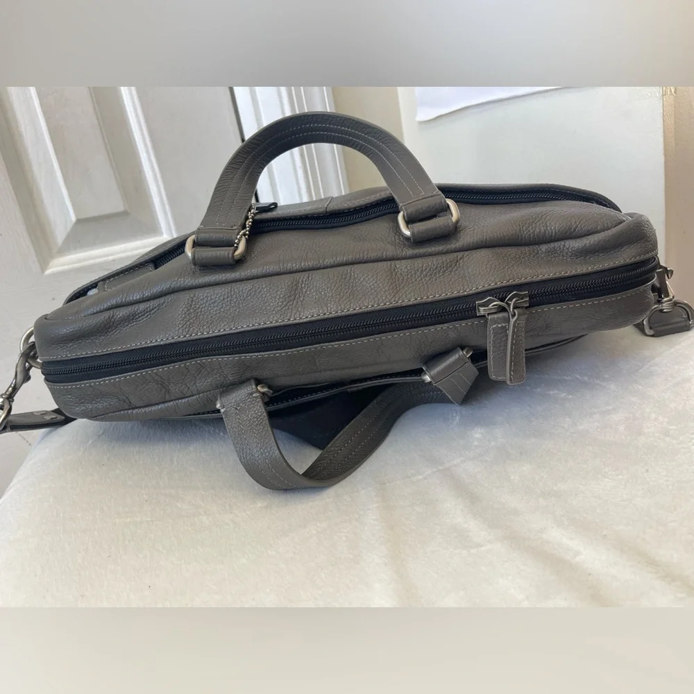 Coach Gray Leather Briefcase Bag